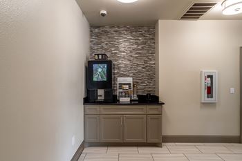 Coffee machine in kitchen